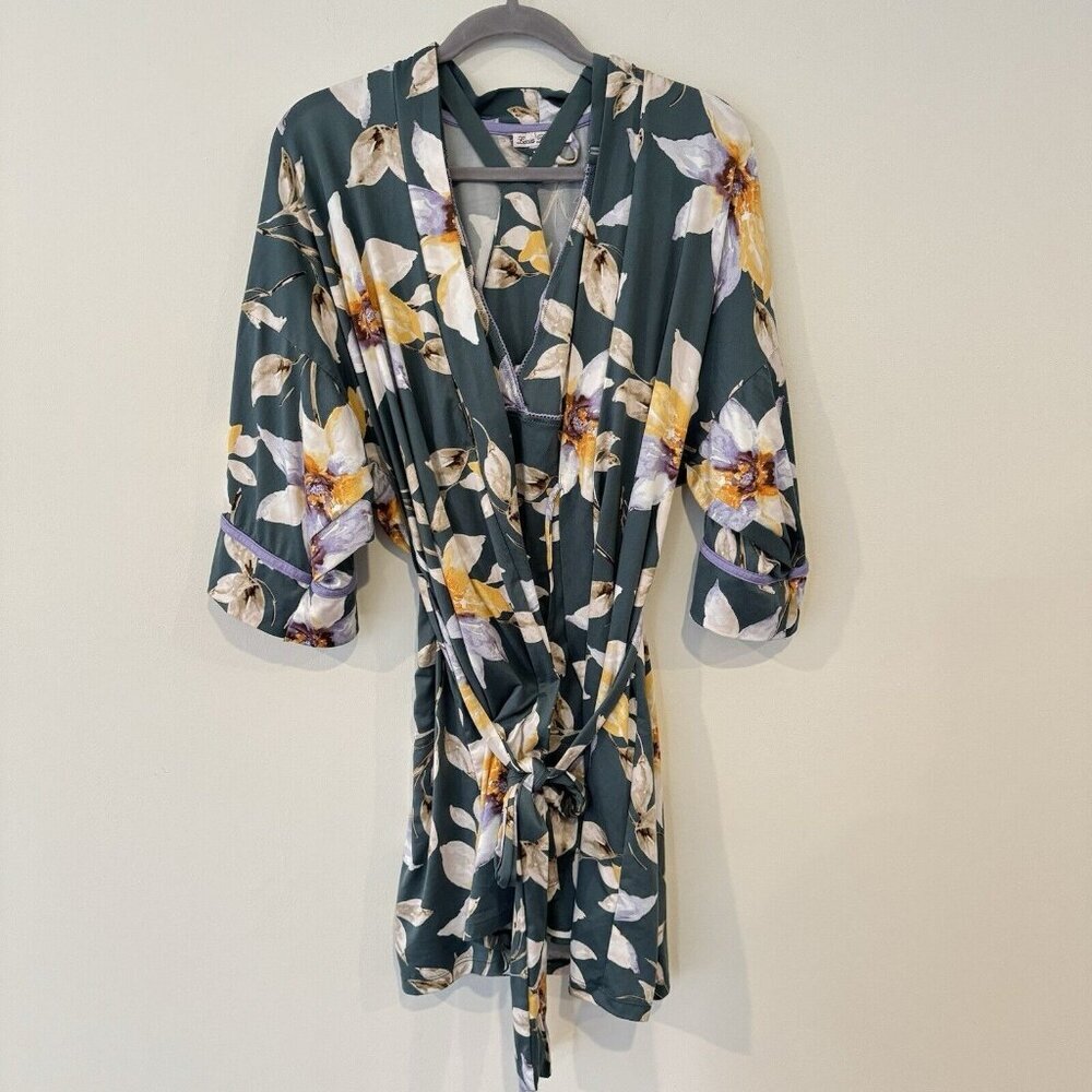 Linea Donatella Large Peignoir Two Piece Set Sleepwear Robe Babydoll Nightie EUC